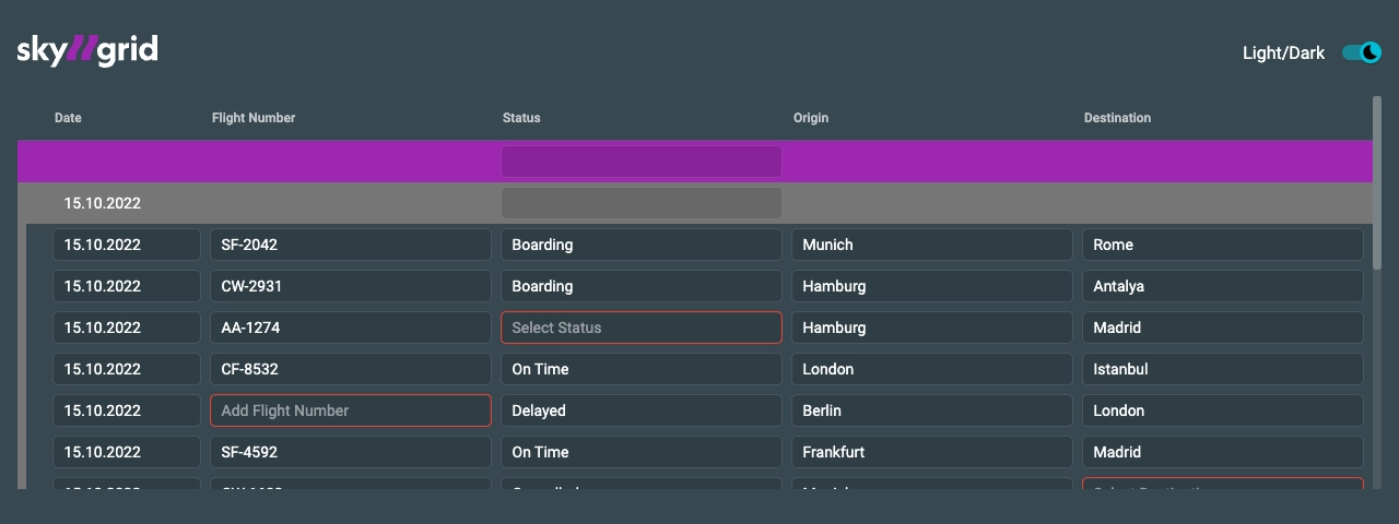Skygrid with global-row and group-row